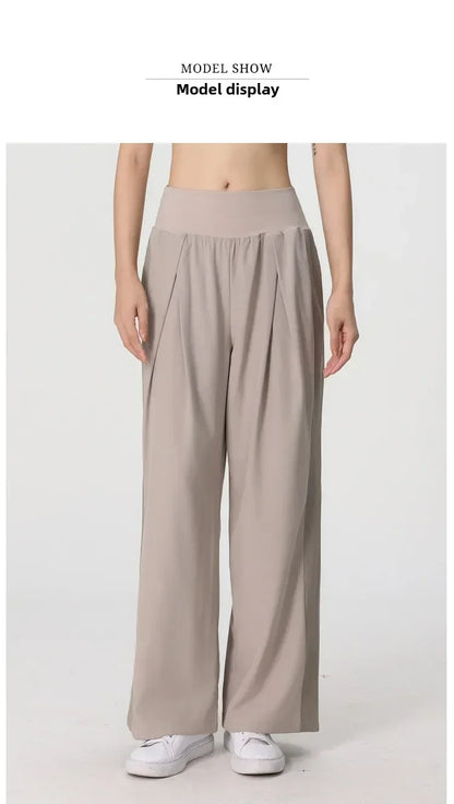 Yoga Pants Women's Loose Running Casual Pants Spring Summer Breathable Wide Leg Flare Outer Wear Sweatpants