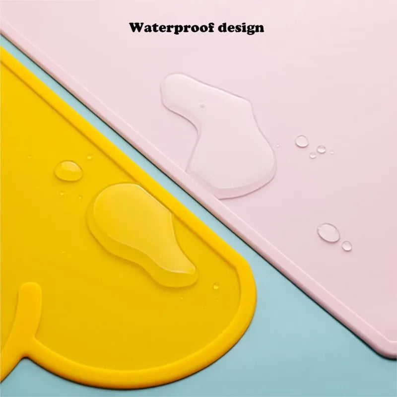 Silicone Dog Cat Bowl Mat with High Lips Non-Stick Waterproof Food Feeding Pad Puppy Feeder Tray Water Cushion Placemat