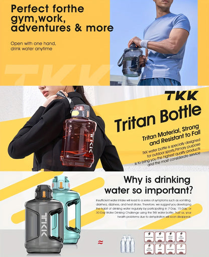 1800Ml Large Sports Plastic Water Bottle with Straw Lid Lock for Hydration, Gym Workouts, Outdoor Fitness, Travel, Camping