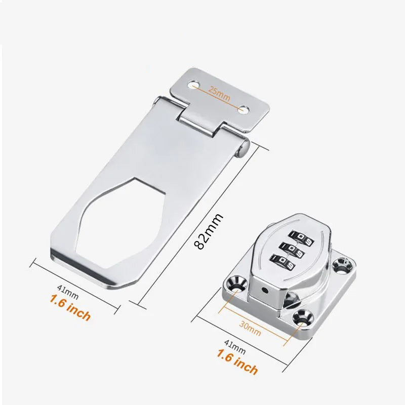 Household Cabinet Password Hasp Locks Cabinet Door Combination Lock Door Security Slide Latch Lock for Small Doors Cabinets Door