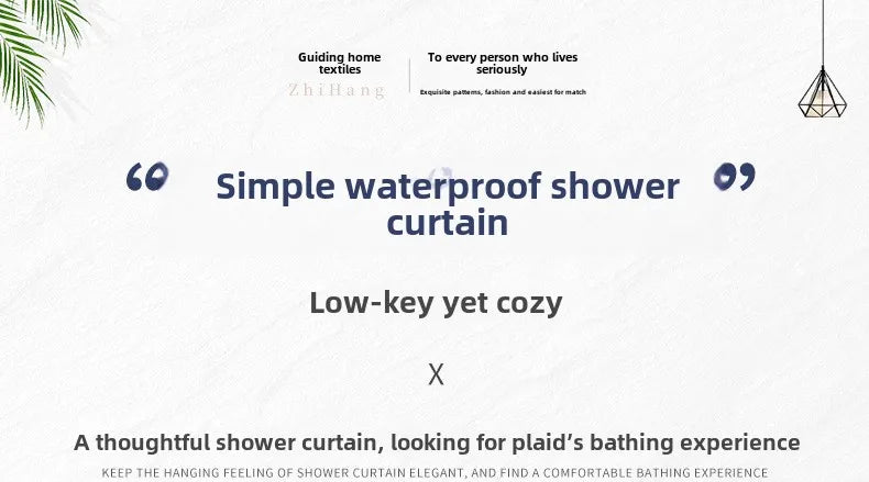 Plain Waffle Waterproof and Mildew-proof Polyester Shower Curtain, Bathroom Curtain, Bathroom Partition Curtain, Shower Curtain
