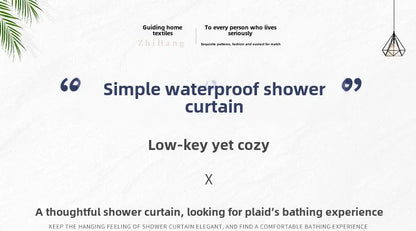 Plain Waffle Waterproof and Mildew-proof Polyester Shower Curtain, Bathroom Curtain, Bathroom Partition Curtain, Shower Curtain
