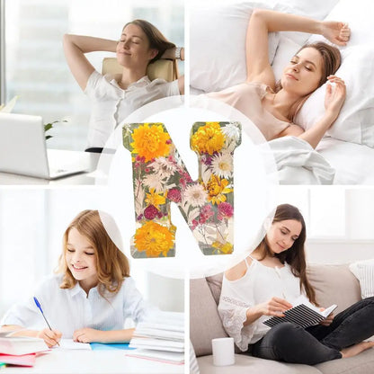 Floral 26 Letters Night Lights Decorative Resin Lamp with Initial Letter & Dry Flower Creative Table Light Night Lamp Glowing