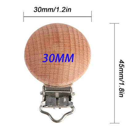 Kovict 5Pcs 19 Styles Beech Wooden Clips Metal Bracket DIY Pacifier Chain Handmade Crafts Accessories
