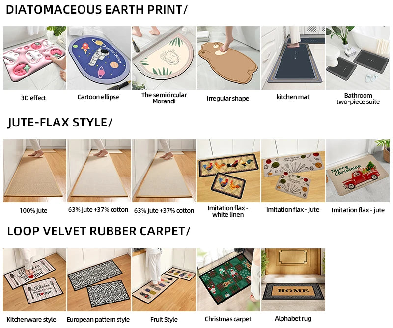 Bathroom Mat, Toilet Floor Mat, Absorbent Floor Mat, Washbasin Floor Mat, Washable Cuttable Floor Mat, Entry Door Mat, Bathtub F
