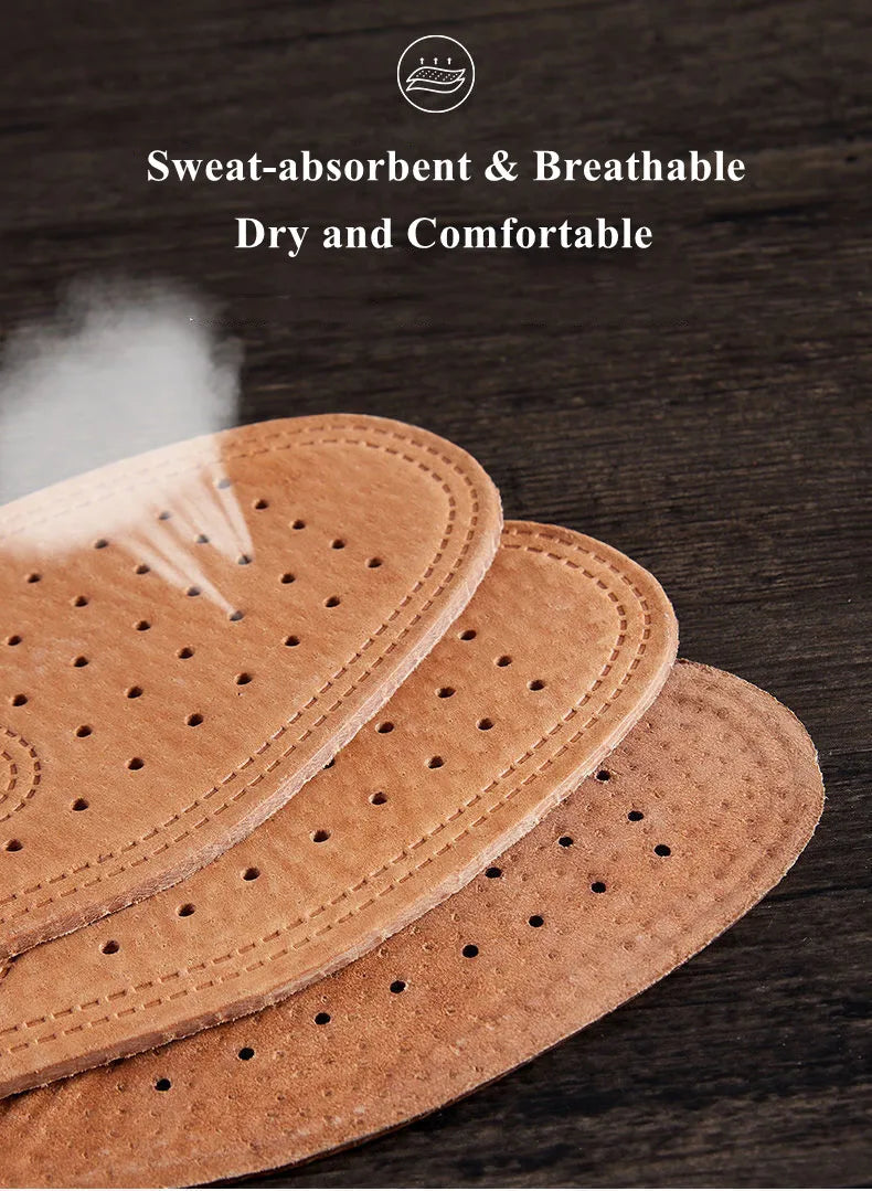 1 Pair Cowhide Insoles For Shoes Men Comfortable Deodorant Casual leather Insole Feet Quality Genuine Leather Flats Shoe Sole