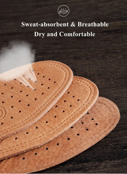 1 Pair Cowhide Insoles For Shoes Men Comfortable Deodorant Casual leather Insole Feet Quality Genuine Leather Flats Shoe Sole