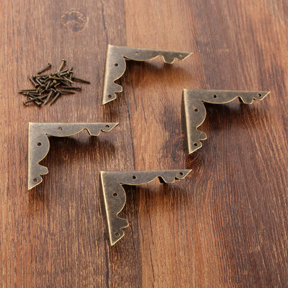 4pcs 46*46mm Antique Bronze Corner Protector Guard Metal Crafts Decorative Bracket For Furniture Hardware