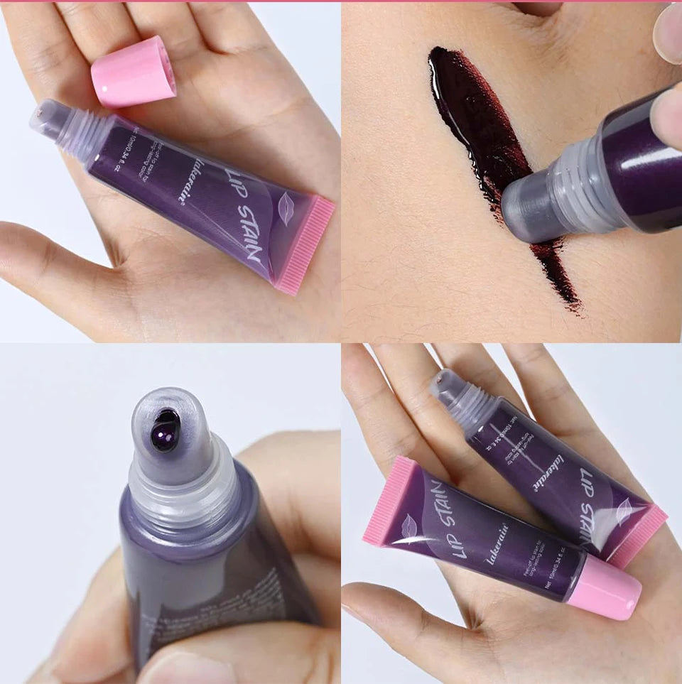 3 Colors Lip Stain Gloss Tattoo Magic Color Peel Off Mask Tint Long Lasting Waterproof Lip Gloss