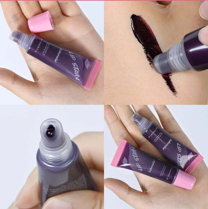 3 Colors Lip Stain Gloss Tattoo Magic Color Peel Off Mask Tint Long Lasting Waterproof Lip Gloss