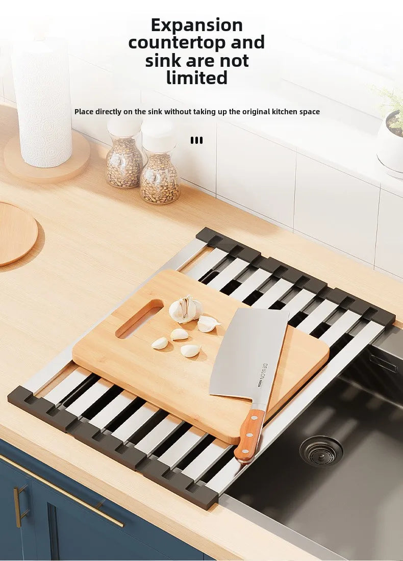 Roll up Dish Drying Rack Over The Sink for Kitchen Portable Aluminum Dish Rack Foldable Dish Drying Racks No rust No mildew New