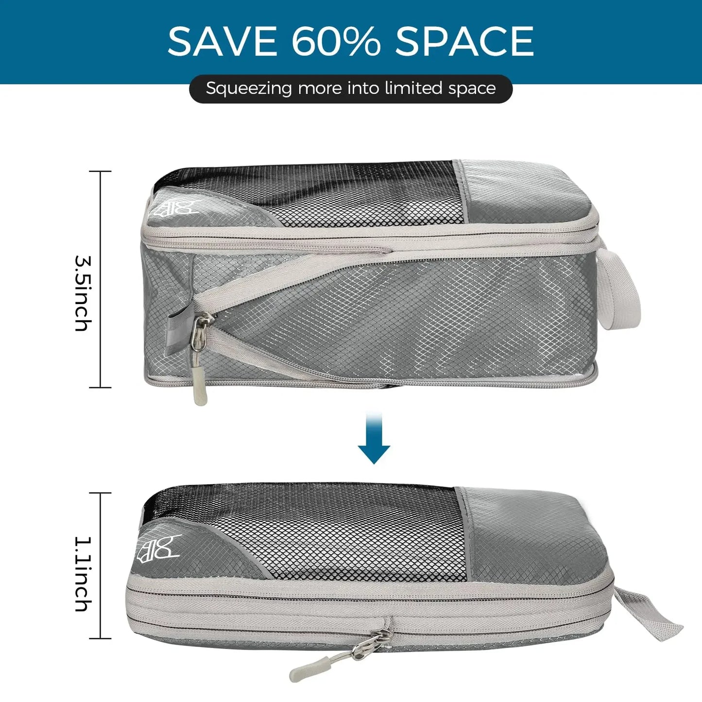 Expandable Compression Packing Cubes for Suitcases,6 Set Lightweight Travel Packing Organizer for Travel Carry on Suitcase Bags