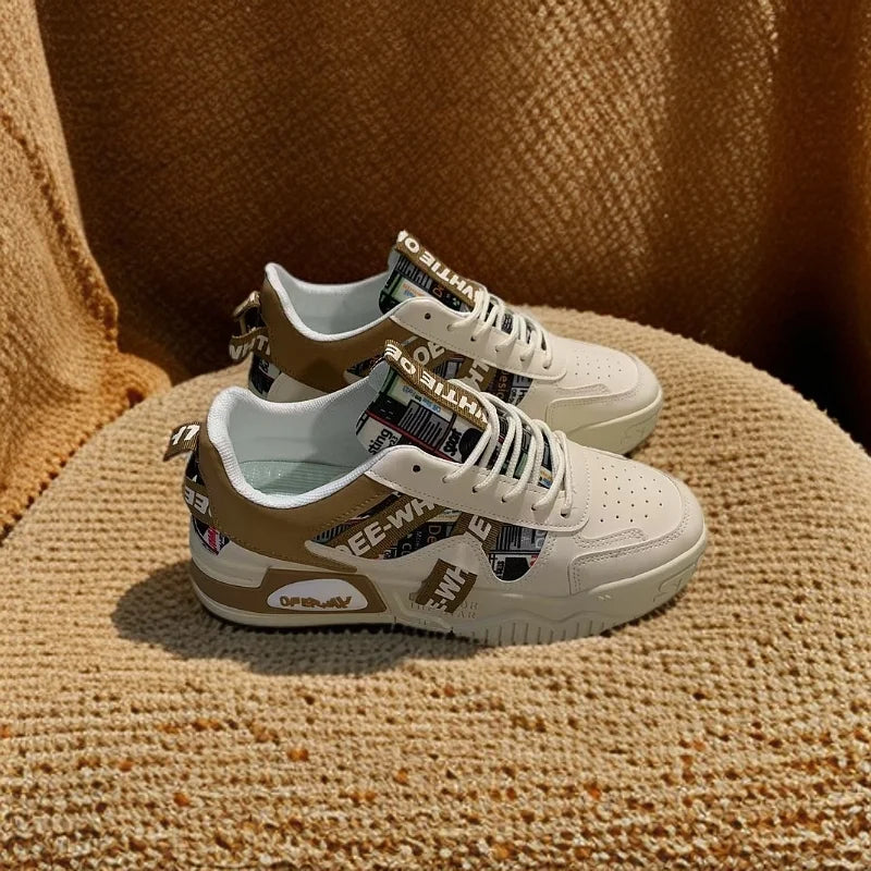 2025 new men's shoes for spring, breathable, niche, trendy, versatile, casual board shoes, height increasing sports shoes