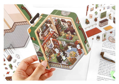 Creative Design Outdoor Scene Sticker for Student Cute Cartoon DIY Decor Landscaping Sticker Scrapbook Journal Student Sticker