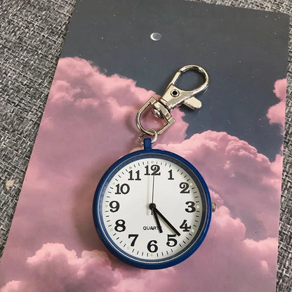 1PC Large Digital Clear Watch Keychain Watch Nurse Watch Student Exam Quartz Watch Pocket Watch Small Watch