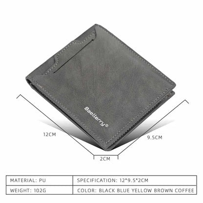 2025 New RFID Blocking Men Short Wallet Man Vintage Leather Wallet Male Handmade Billfold Coin Purse High Quality Business Purse