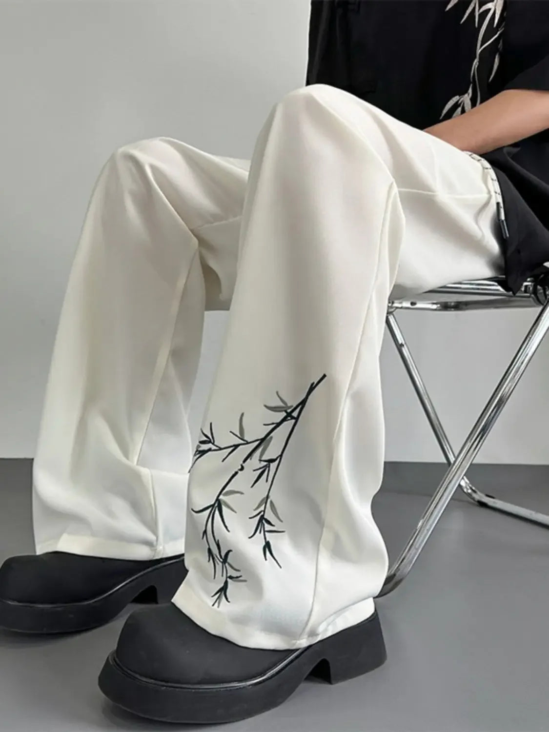 Social Tailoring Business Work Man Suits Pants Office Ice Silk Cooling Trousers for Men Fabric Korean Style Clothes Designer Up