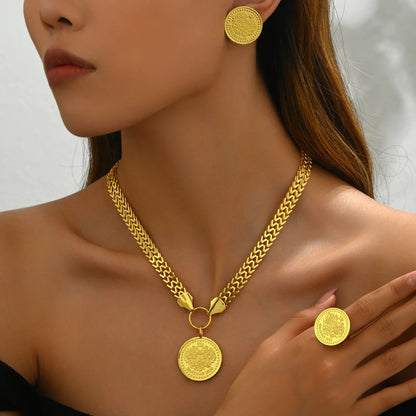 2025 Fashion Jewelry Set Luxury Alloy Long Tassel Necklace Bracelet Earrings Rings Elegant Women Banquet Wedding Accessories