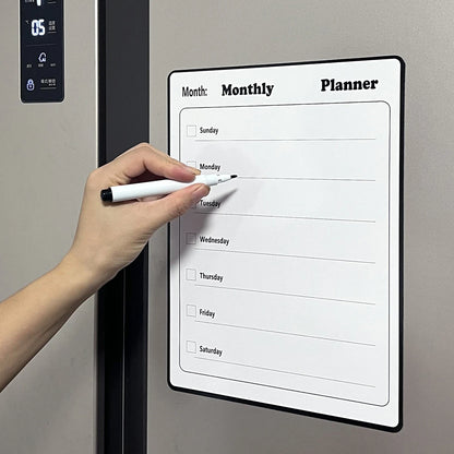 A refrigerator magnet ,monthly and weekly planner, magnetic calendar sticker, soft magnetic note sticker, message board