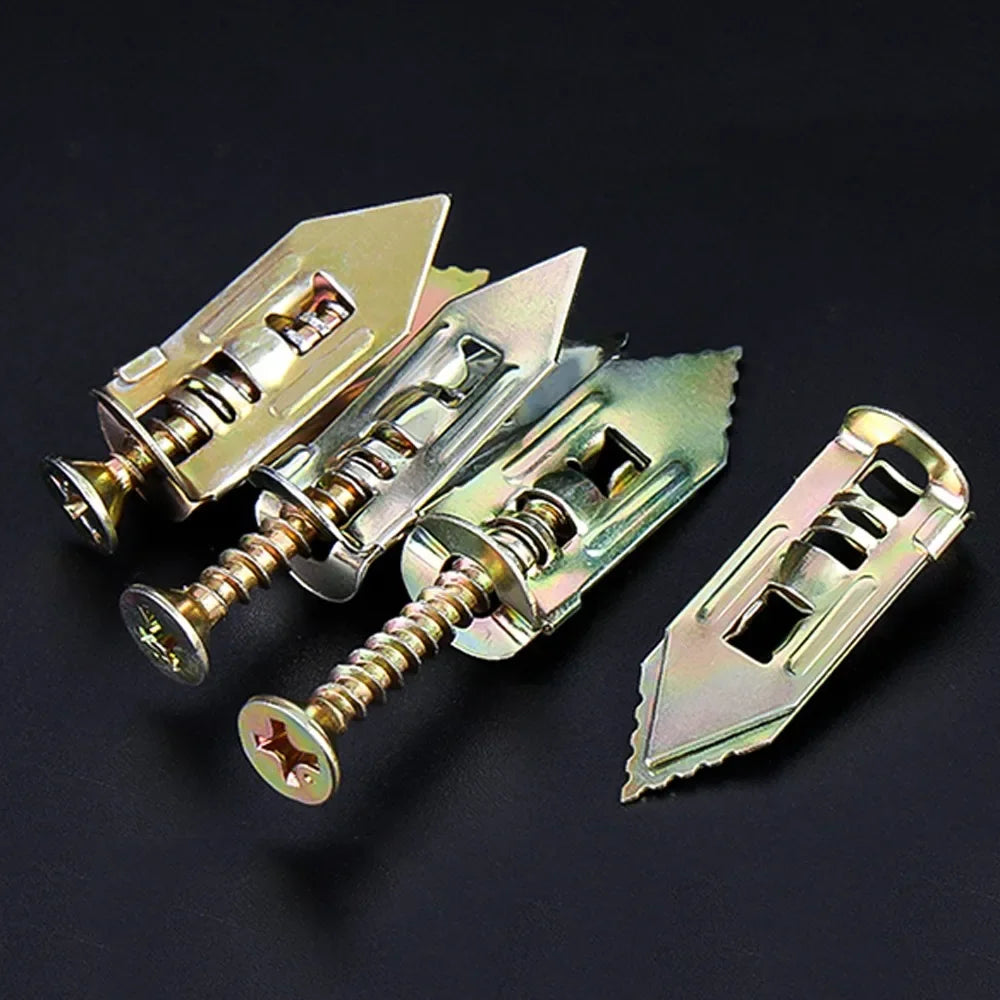 100/200pcs Self Drilling Drywall Anchors with ScXrews Expansion Nail Self-Tappe Screw Kit Heavy Duty Metal Wall Anchors 12X30mm