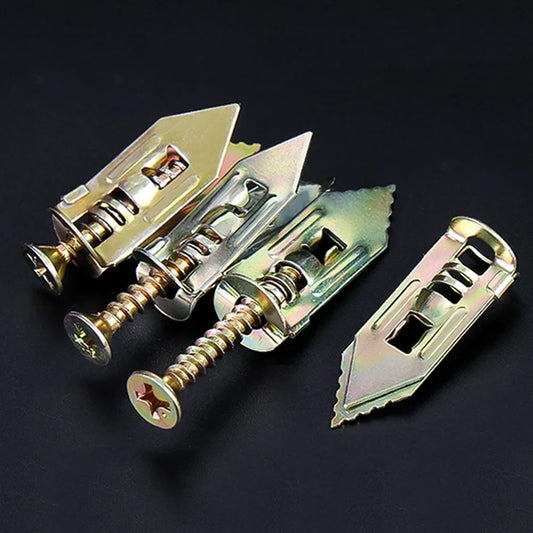 100/200pcs Self Drilling Drywall Anchors with ScXrews Expansion Nail Self-Tappe Screw Kit Heavy Duty Metal Wall Anchors 12X30mm