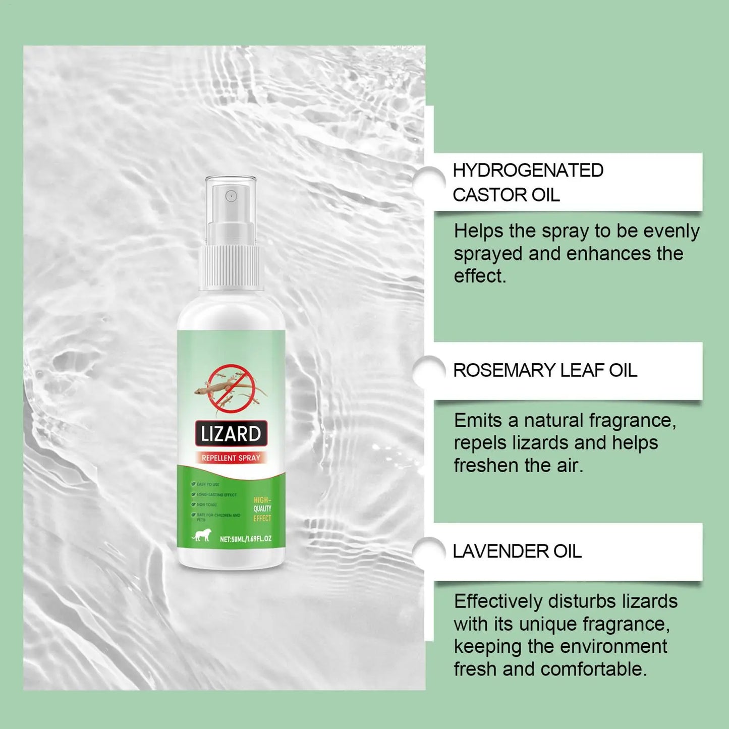 Repellents Spray Indoor 50ml Lizard Repellents Lavender Oil Gecko Spray Pet Safe Reptile Deterrents Control Powerful Repel