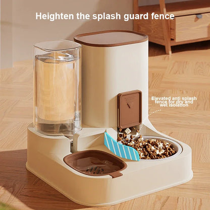 Pet Cat Automatic Feeder, Water Dispenser, Large Capacity Dry Wet Separation Food Container, Pet Supplies