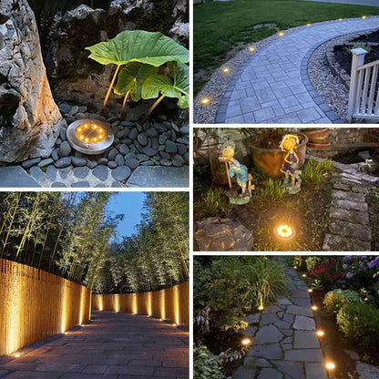 8/20LED Solar Power Disk Light Outdoor Garden Solar Underground Light Deck Light Spotlight Buried Solar Led Lamp Garden Decor