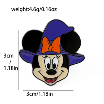 6 Pcs Cartoon cartoon character Mickey Brooch Halloween Mickey Mouse Donald Duck Metal badge Alloy drip pin accessories