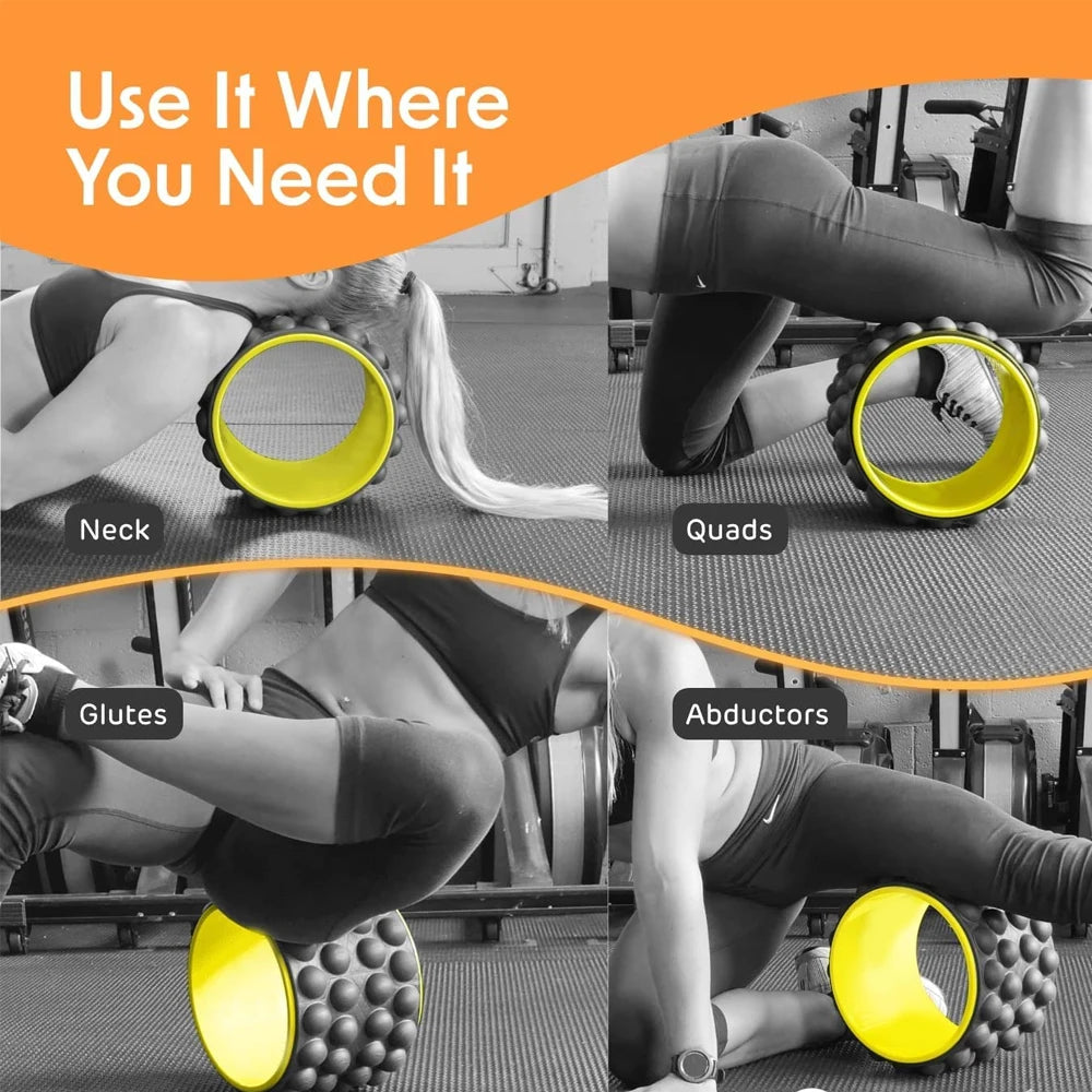 Back Roller Massager, Deep Tissue Massage Tools, Myofascial Release Trigger Point Yoga Wheel Foam Roller for Muscle Pain Relief