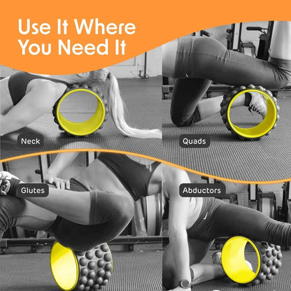 Back Roller Massager, Deep Tissue Massage Tools, Myofascial Release Trigger Point Yoga Wheel Foam Roller for Muscle Pain Relief