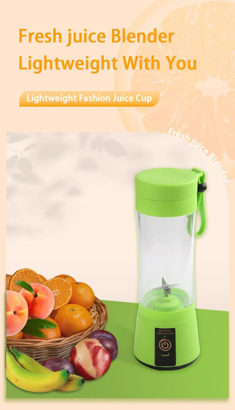Portable Fruit Juice Blenders Summer Personal Electric Mini Bottle Home USB 6 Blades Juicer Cup Machine For Kitchen Dropshipping