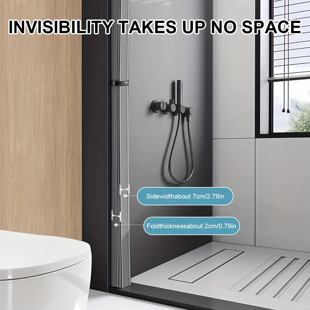 Foldable Magnetic Shower Curtain Waterproof Bath Curtain with 12/14 Hooks Bathroom Curtain Modern  Bathroom Curtain for Bathroom