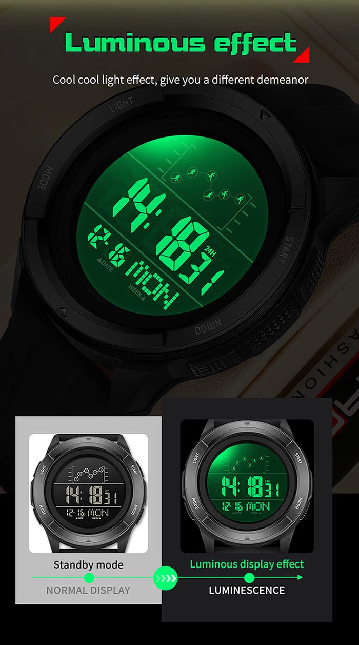 SANDA 2198 Single Monitor Male Student Electronic Watch Multifunctional Waterproof sports Student Electronic Watch 2025