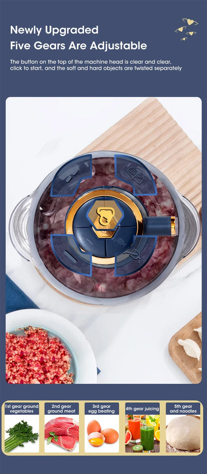 Stainless Steel Electric Chopper Meat Grinder Mincer Blenders For Kitchen Food Processor Multifunctional Kitchen Food Shredder