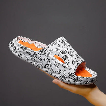 Men Flip-flops Summer Shoes Printing Sandals Trend Anti Slip Summer Sneaker Slippers Fashion Man Massage Slippers Beach Sandals