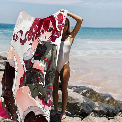 T-TETO K-Kasane Anime Cartoon Beach Towel Cute Kawaii Room Decor Bath Girls Children Hand Towels For Bathroom Shower