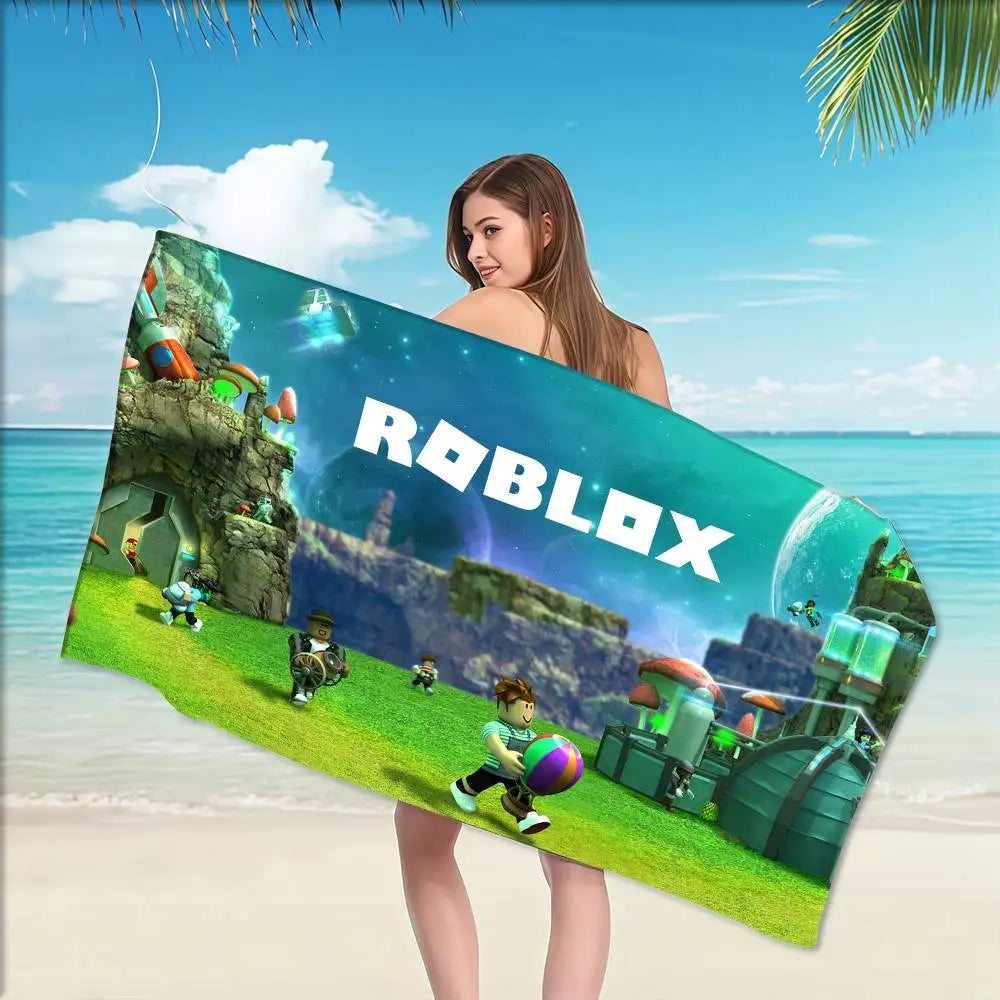 Game-R-Robloxs Beach Towel Colorful Bath Towels For Girl Microfiber Quick Dry Custom Sand Free Beach Yoga Spa Gym Pool