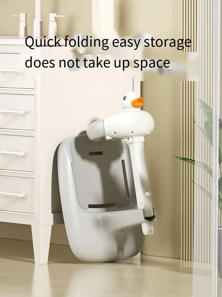 Baby standing bath device Adjustable folding children's bath tub wash butt bath stand