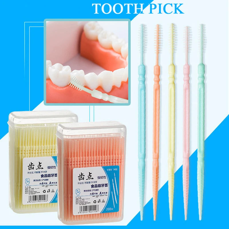 200Pcs Dental Floss Water Pick Dental Dentistry Beauty Health Dental Products Tooth Pick Interdental Brushes Dental Supplies