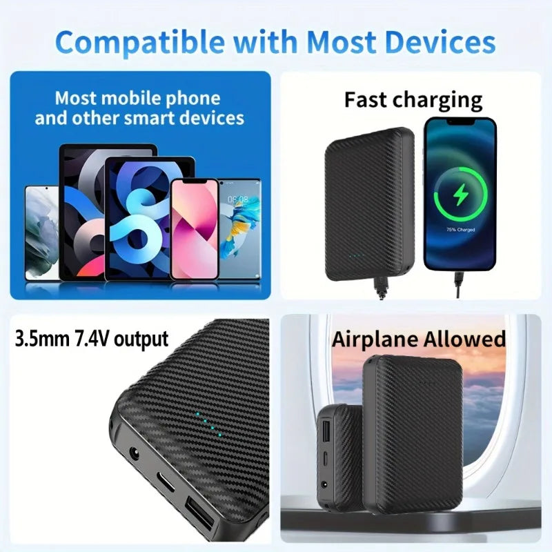 Power Bank 5V 10000mAh Portabl Charging Power Supply Phone External Battery for Heated Jacket Vest Underwear Heated Clothing