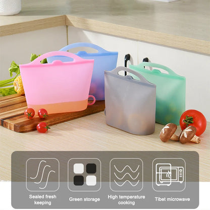 Silicone Food Storage Bag Reusable Ziplock Bags for Food Storage Airtight Seal Microwave Safe For Food Storage Durable