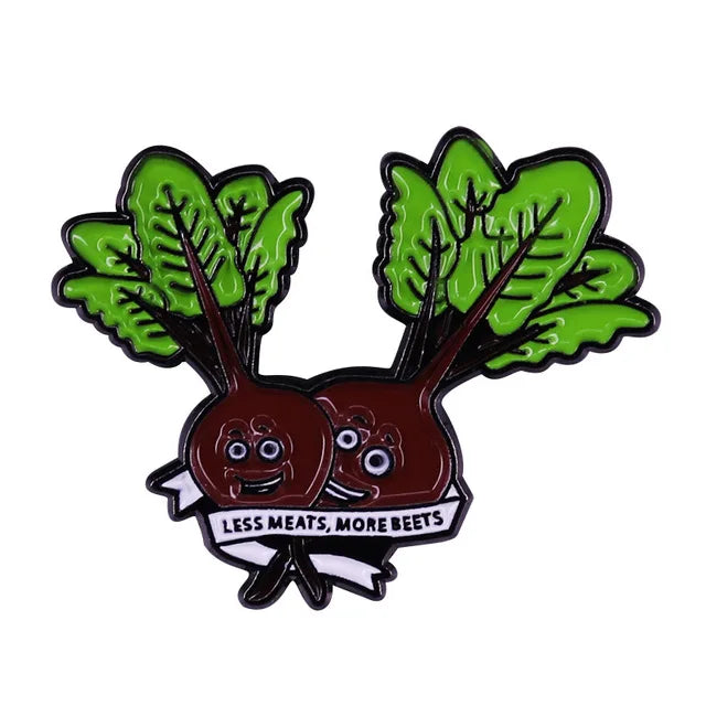 Vegan Interesting vegetarianism Enamel Pins Vegan off the meat Metal Brooch Badge Fashion Jewellery Backpack Accessory Gifts