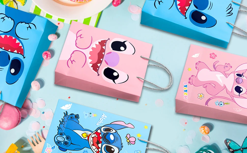 Stitch Party Gift Bags-16pcs Stitch Party Favor Bags/Stitch Party Gift Treat Bags/Stitch Goodie Bag for Stitch Party Decorations
