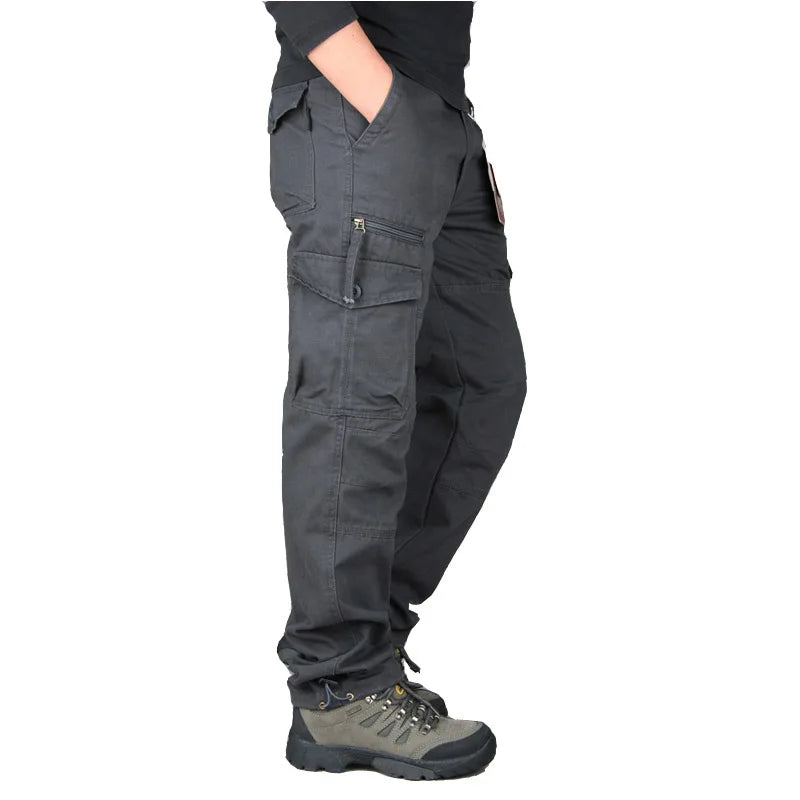 Spring Autumn Tactical Cargo Pants Men Fashion Military Man Trousers Long Warm Cotton Khaki Cargo Pants For Man