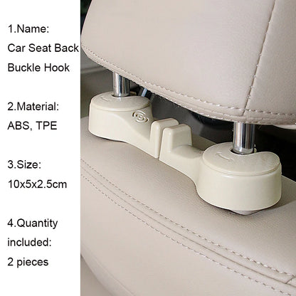 Car Seat Back Hook Headrest Hidden Mount Auto Vehicle Back Seat Organizer Car Accessories Hanging Hooks Storage Hanger Universal