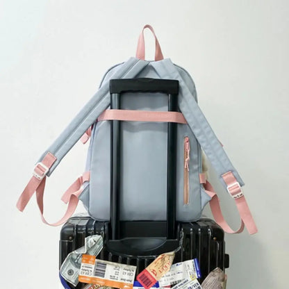 Portable Ins Students School Bags Large Capacity Bear High School Backpacks Multi Pockets Cartoon Teenage Shoulder Bags Girl