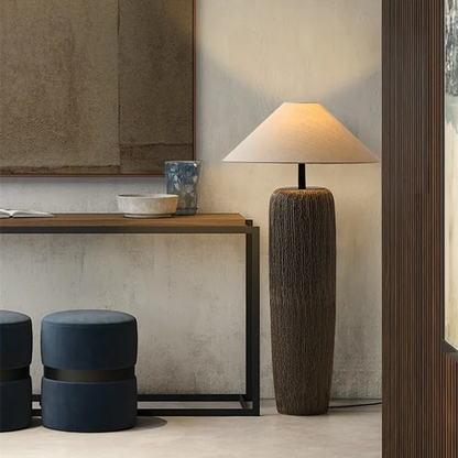 Ceramic floor lamp Wabi Sabi Style fabric lamp shade japanese floor lamp for Living Room Salon Corner Sofa Lounge Standing Light