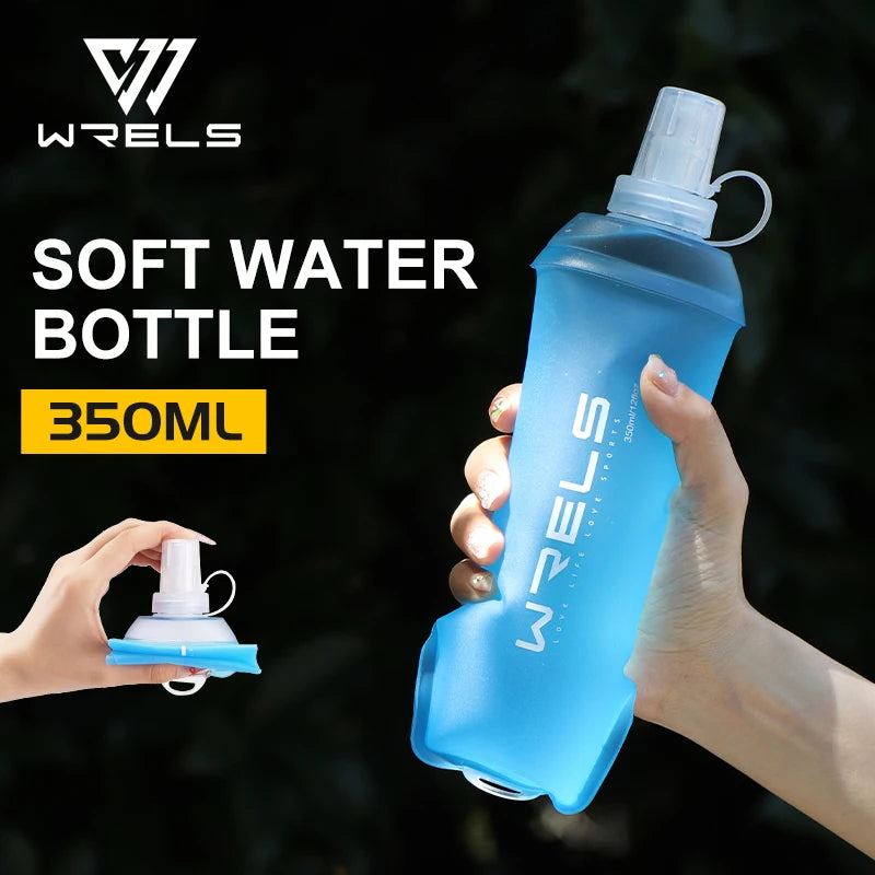 WRELS Foldable Silicone Soft Flask Water Bottle for Outdoor Sport  Running Camping Folding TPU Soft Flask Water Bag BPA Free