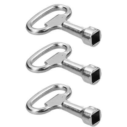 Square Key 3Pcs Square Key Plumbing Hole Faucet Key Water Valve Tap 8mm Vent Key Heating Key Heating Vent Key Square Socket Lock